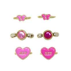 BFF Heart & Butterfly Ring Set