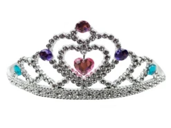 Silver Tiara With Rainbow Hearts