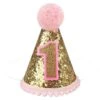 Happy First Birthday Glitter Hat - Assorted 1 Happy First Birthday Glitter Hat - Assorted -Toys And Tale Store First Birthday Pink Gold Glitter Hat