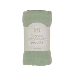 Organic Cotton Muslin Swaddle - Sage