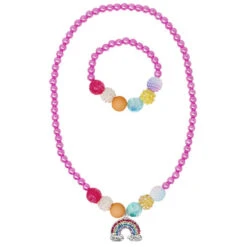 Rainbow Necklace And Bracelet Set