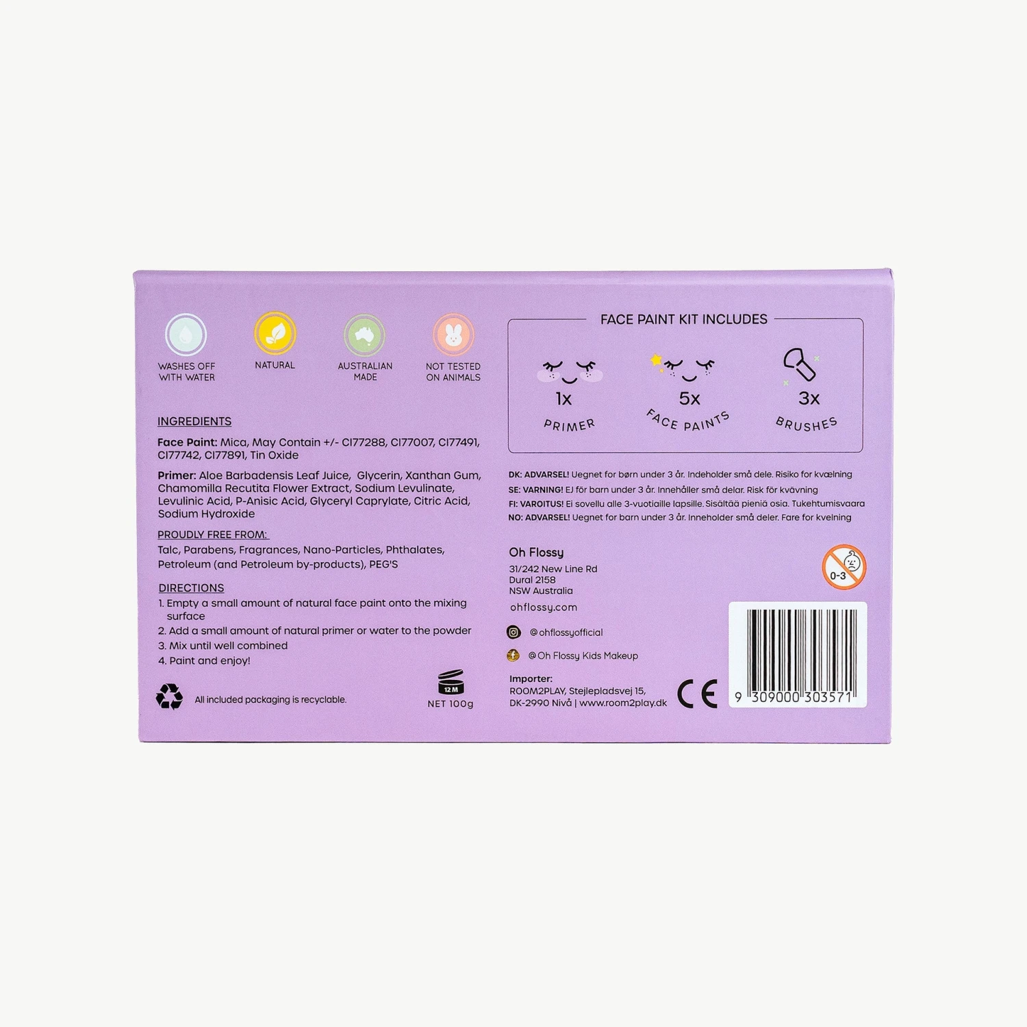 Oh Flossy Magic Garden Face Paint Set Oh Flossy Magic Garden Face Paint Set -Toys And Tale Store Oh Flossy Kids Natural Makeup Magic Forest Face Paint Set Back