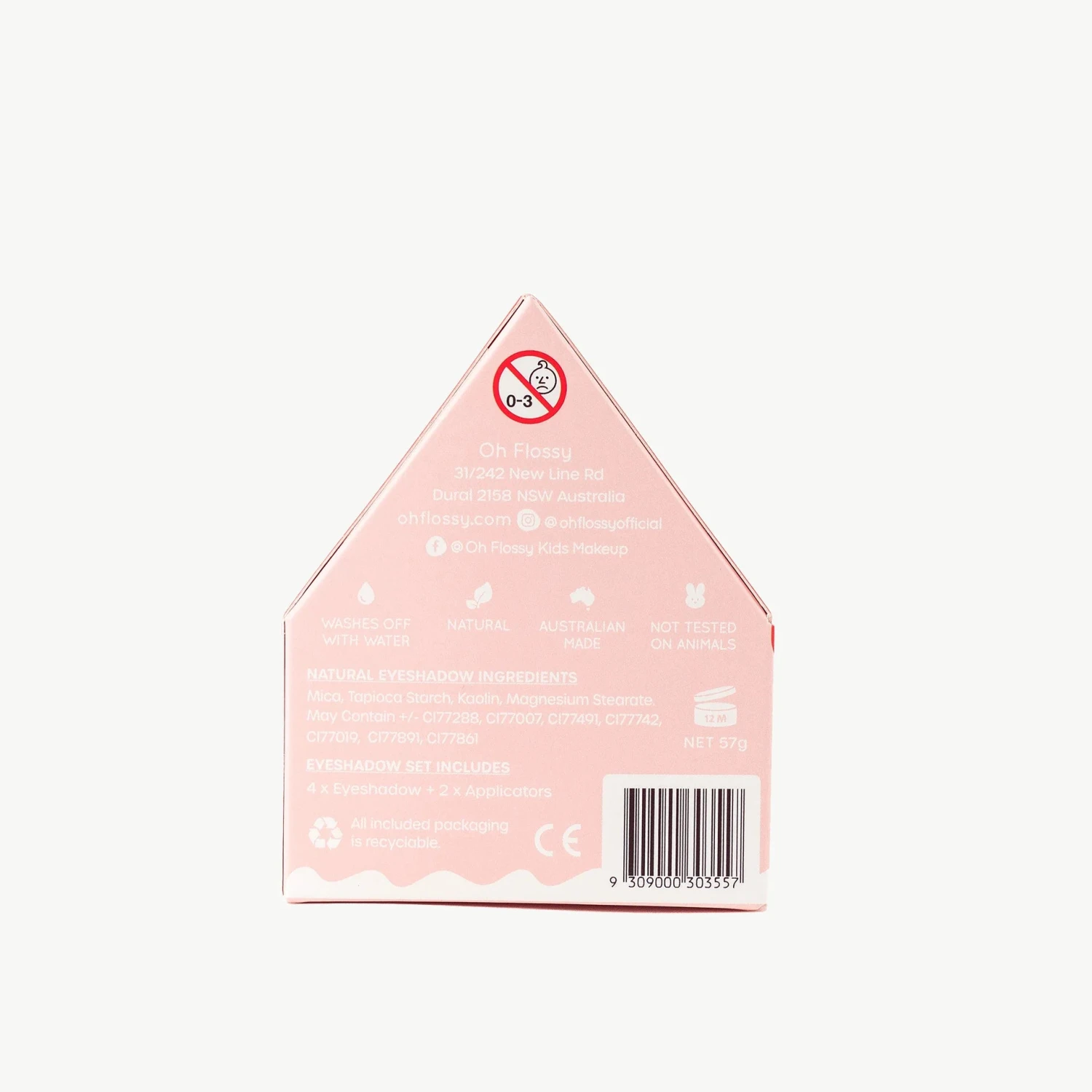 Oh Flossy Christmas House Eyeshadow Set Oh Flossy Christmas House Eyeshadow Set -Toys And Tale Store Oh Flossy Natural Kids Makeup Christmas house back