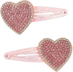 Pink Rhinestone Heart Hair Clip