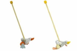 Wooden Goose & Mallard Duck Push Along Asst
