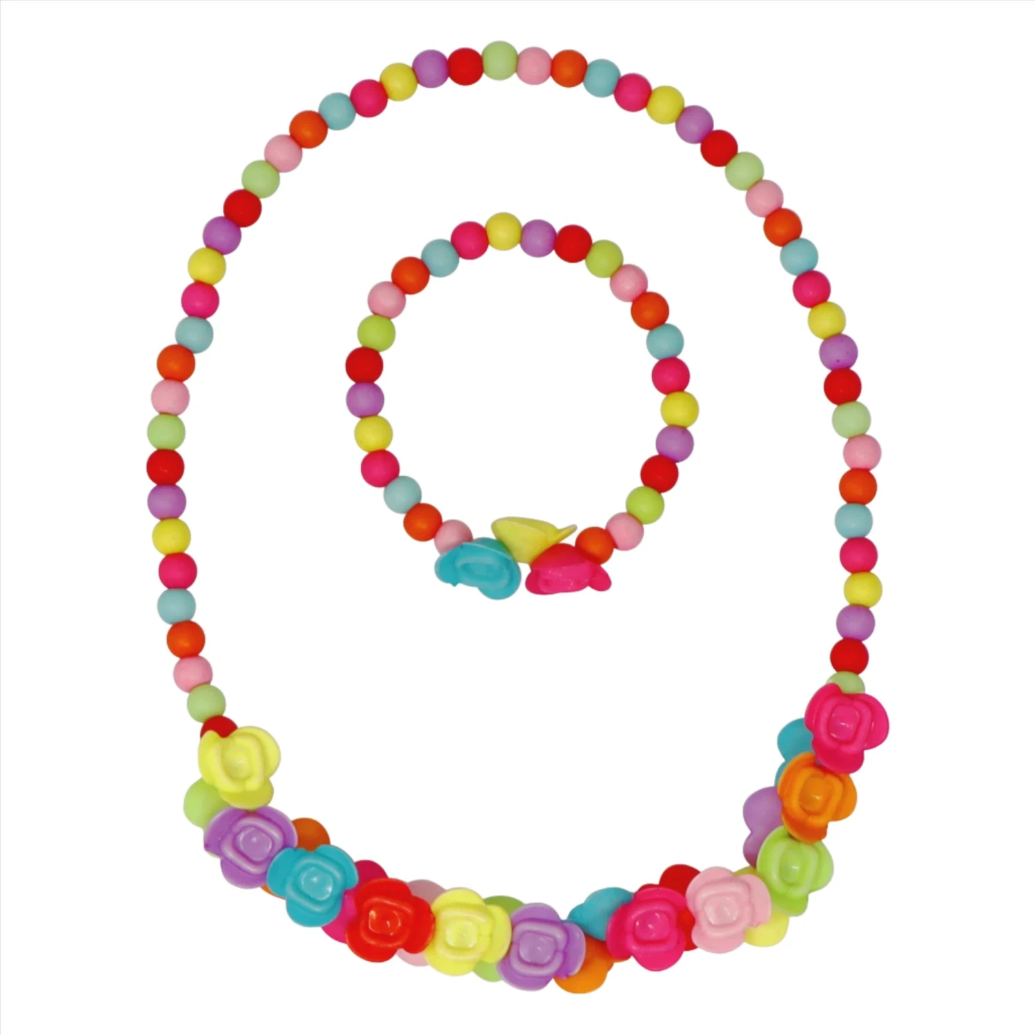 Vibrant Roses Flower Necklace and Bracelet Set Vibrant Roses Flower Necklace And Bracelet Set -Toys And Tale Store vibrant roses and flowers necklace and bracelet set